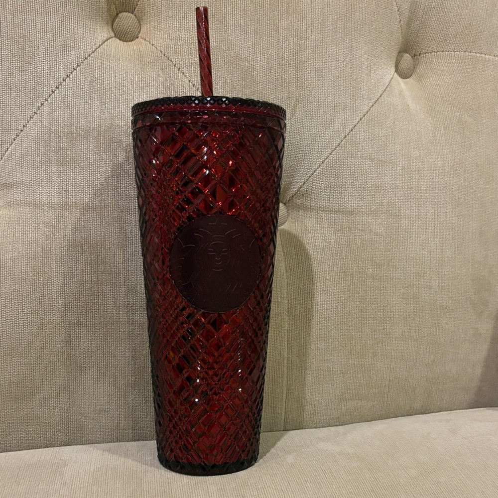 Starbucks Crimson Textured Tumbler with Straw